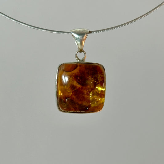 Unisex cognac amber pendant